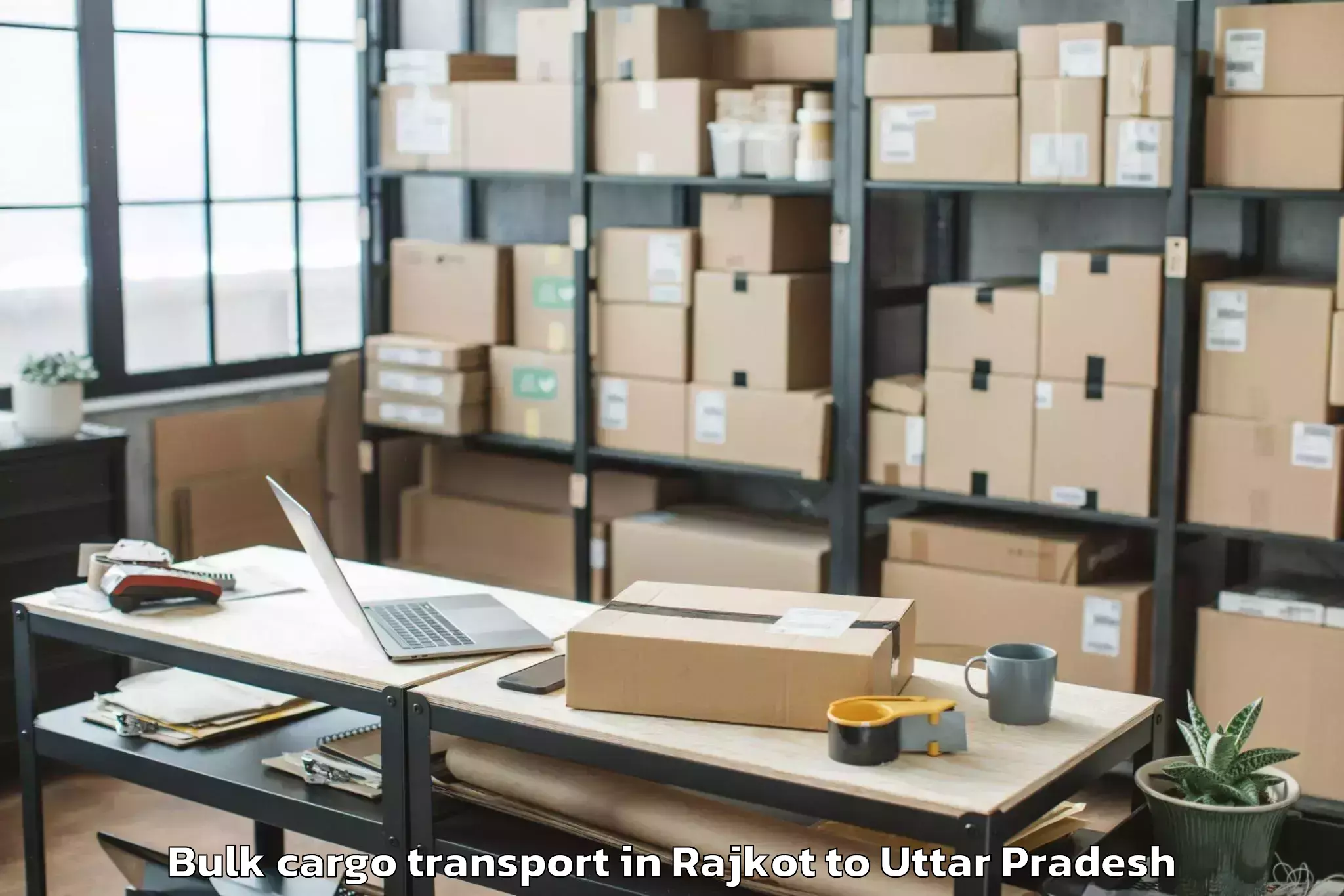 Trusted Rajkot to Kanpur Airport Knu Bulk Cargo Transport